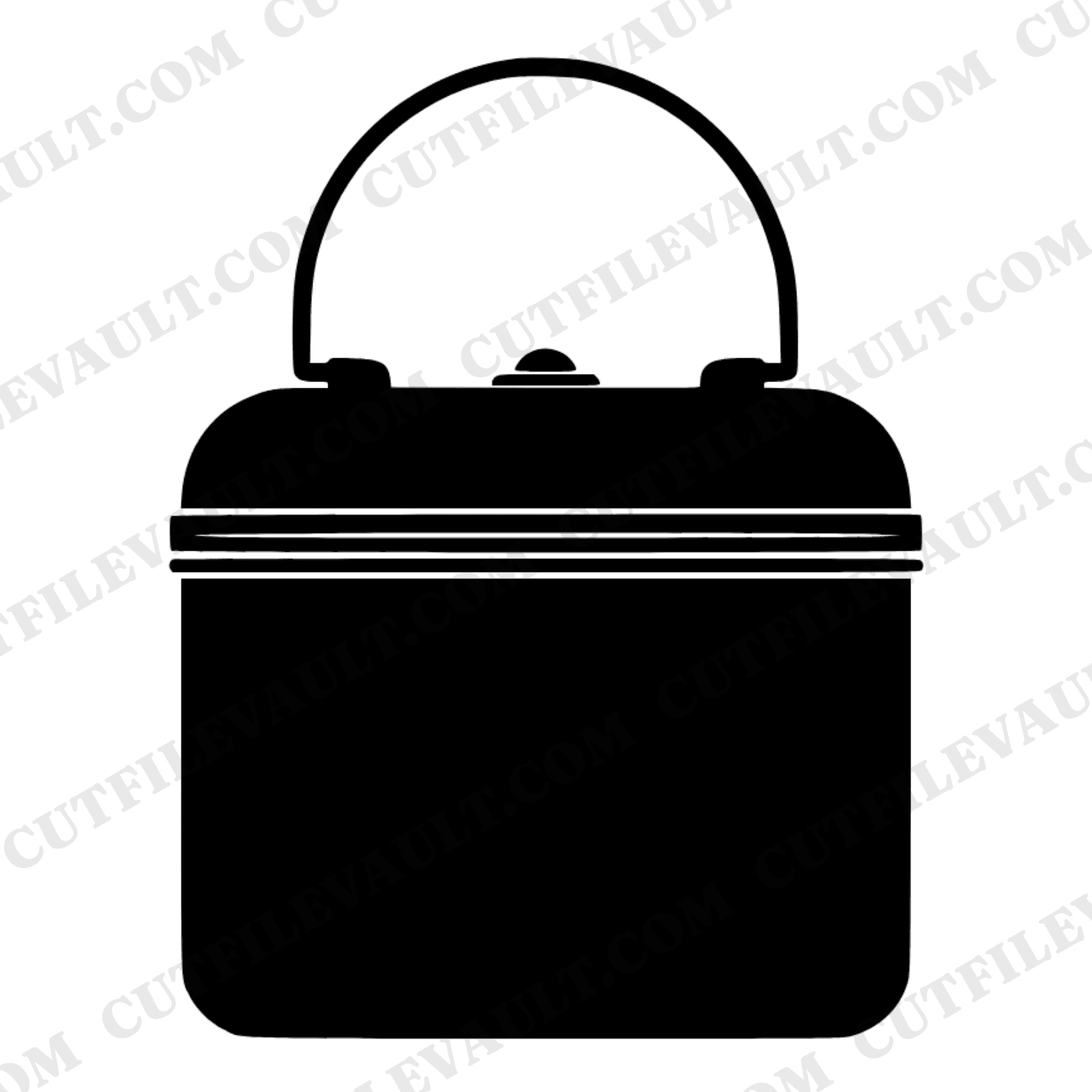Retro Lunchbox SVG PNG, Vintage Metal Lunchbox Silhouette, Back to School Cut File, 70s Lunchbox Clipart
